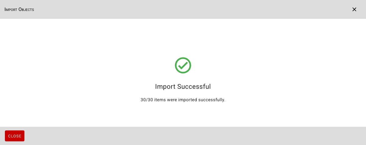 Import Successful